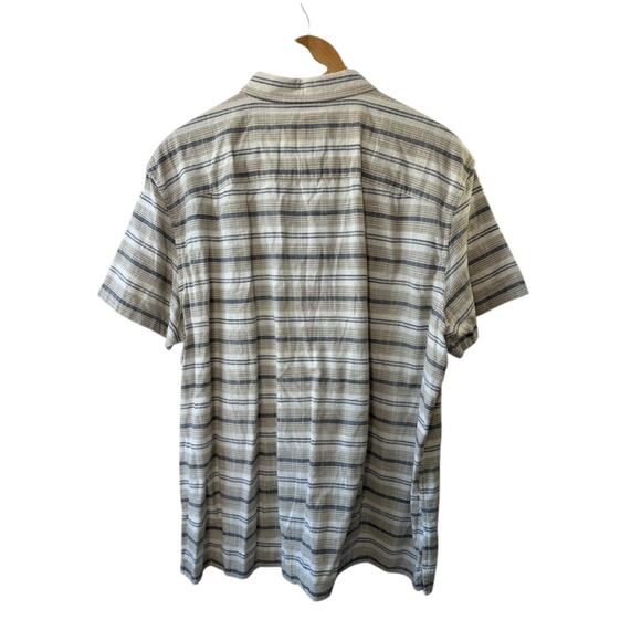American Eagle Brown Stripe Short Sleeve Button Front Shirt Men's Size XL - Picture 4 of 5